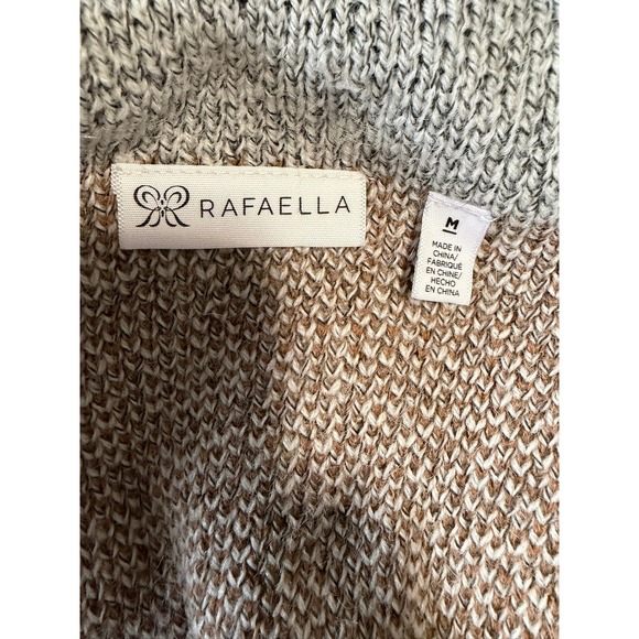 Rafaella Colorblock Patchwork Longline Cardigan Sweater Brown Black Grey Medium - Picture 4 of 6